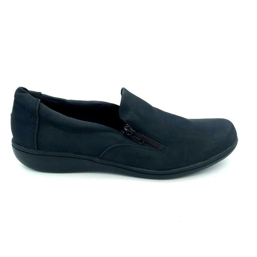 Soft Style By Hush Puppies Womens Joella‎ Slip On Shoes Black Zip Round Toe 7.5M